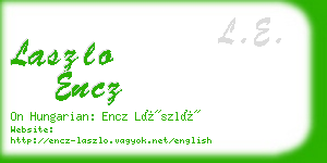 laszlo encz business card